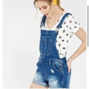 Kancan Distressed Overall Shorts S
